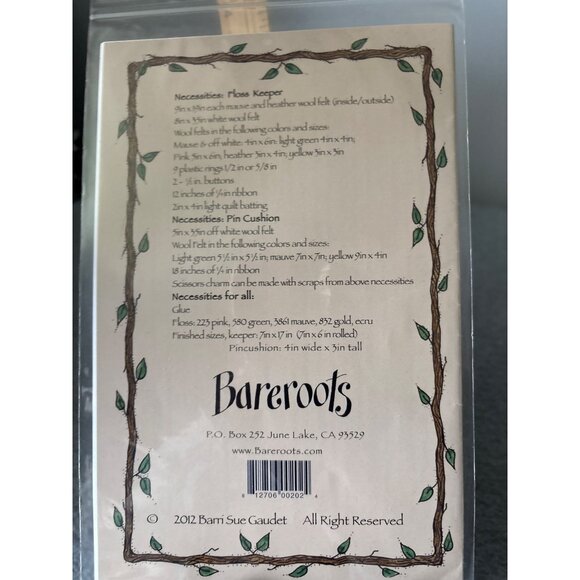 Bareroots #202 Stitchery Set DIY Craft Kit for Needle Organizers & Pin Cushion - Picture 3 of 4